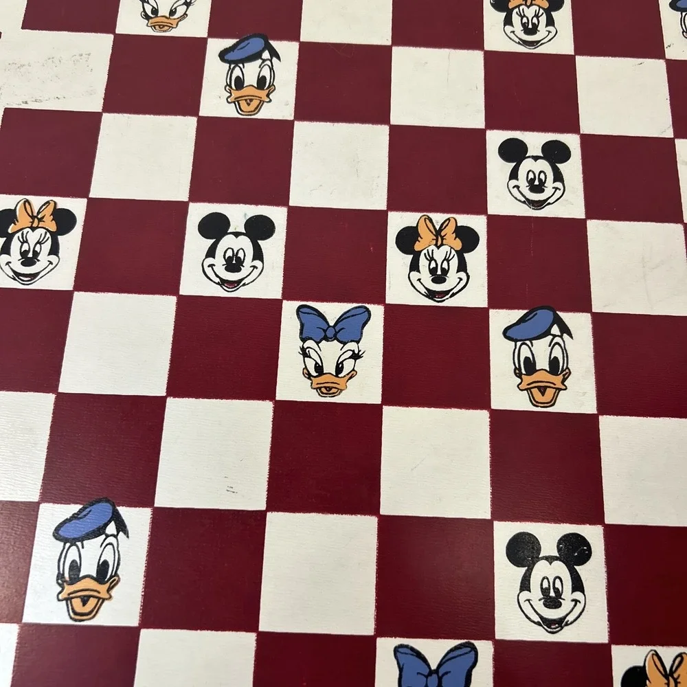 Vintage Walt Disney Bean Bag Checkers Checkered Board Read Stained Missing Piece
